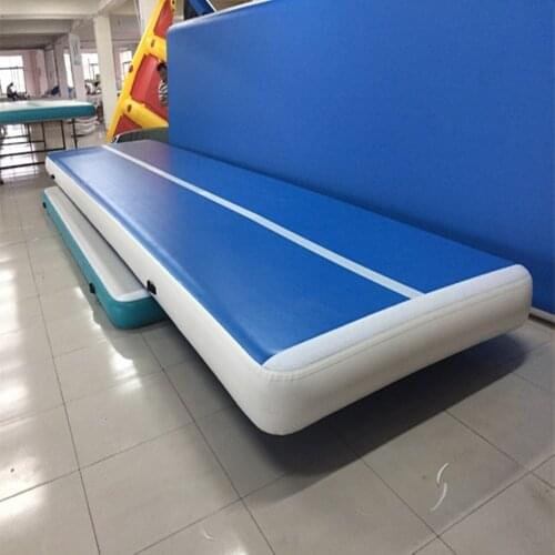 2PCS 8x2m AirTrack OEM Printing LOGO Blue Surface Inflatable Gymnastics Tumbing Mat Factory Air Track