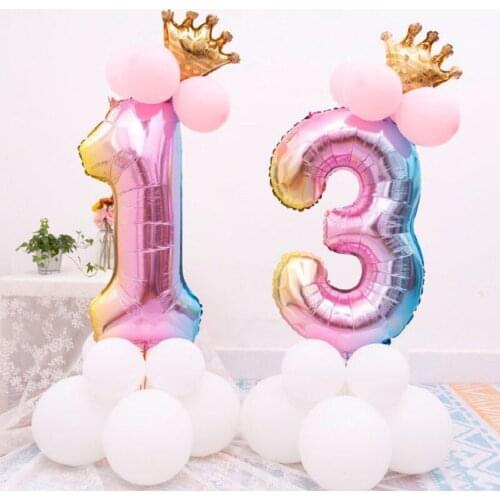 32 Inch Ice Cream Balloons Big Cartoon Foil Digit Globos Wedding Birthday Balloon Christmas Party Decoration Kids Air Balls Toys