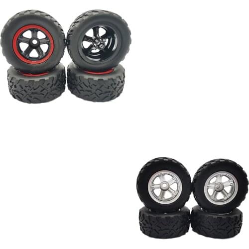 4Pcs Rubber Tires Wheel Upgrade for WPL D12 1/10 RC Truck Car Parts
