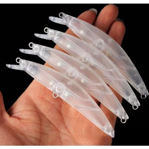 5Pcs Unpainted Fish Lure Fishing Gear Swimbait Wobbler 9.25Cm 5.7g High Quality Blank Plastic Lure Mino Wobbler Crankbait Luya