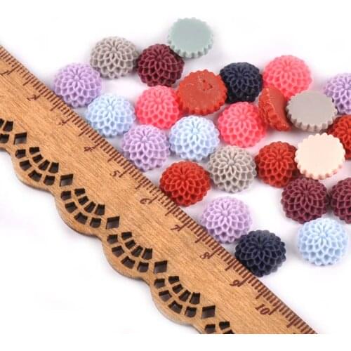 50Pcs Wrinkle Half Flower Flatback Resin Cabochons Stencils For Diy Scrapbooking DIY Phone Decoration Sewing Accessories C1477