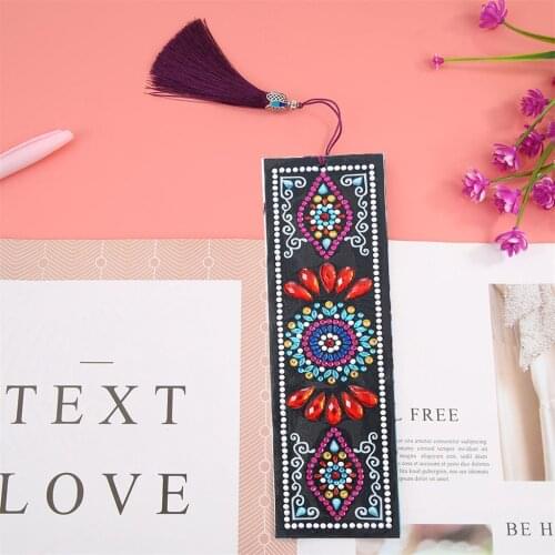 5D DIY Mandala flower Diamond Painting Bookmark Diamond Embroidery Craft Tassel Book Marks Sudents Reader Christmas Gifts