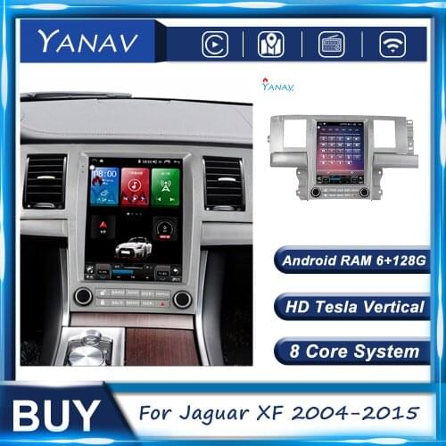 Android 6GB+128GB Stereo Carplay Car Radio For Jaguar XF 2004-2015 Multimedia DVD Player GPS Navigation Tesla Vertical Head Unit