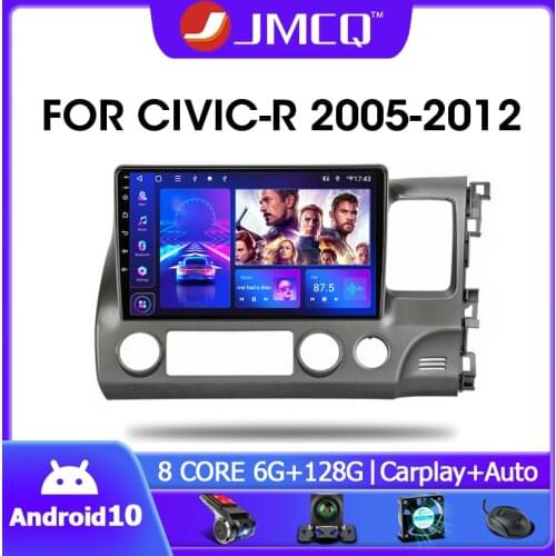 JMCQ Right Rudder Drive Android 9.0 Car Radio For Honda Civic 2005-2012 Multimidia Video Player 2din Mirror connection Head unit