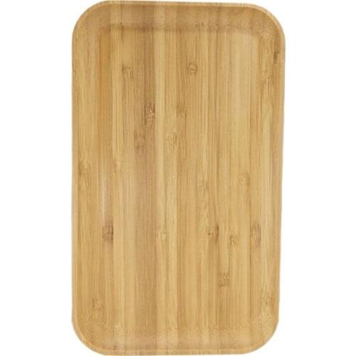 Bamboo Wood Plate Serving Trays Appetizer Natural Bamboo Large Wooden Steak Plate 3PCS