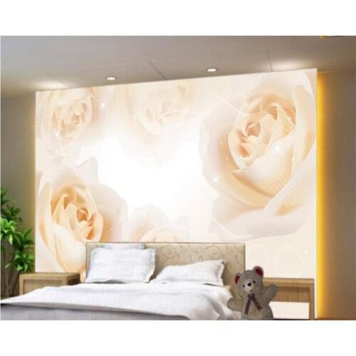 Beibehang Rose HD Photo Wallpaper Mural 3D Living Room Bedroom TV Background Mural Wallpaper House Decorative 3d Wallpaper mural