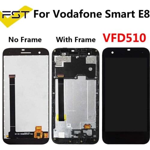 Black For Vodafone Smart E8 VFD510 VFD 510 LCD Display Touch Screen Phone Digitizer Assembly With Frame+Tools
