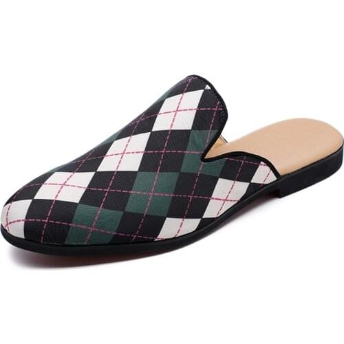 Black Half Shoes For Men Leather Shoes Men Mules Casual Shoes Men Fashion Sapato Social Masculino Mocassin Homme Chaussure 2020