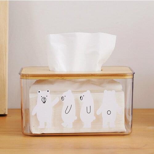 Tissue Box Toilet Paper Box Solid Wood Napkin Holder Case Simple Stylish Tissue Paper Dispenser Home Car Organizer