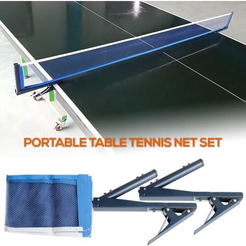 Table Tennis Ping Pong Net Collapsible Portable Replacement Indoor Game Post Clamp Stand Set Training Table Tennis Accessories