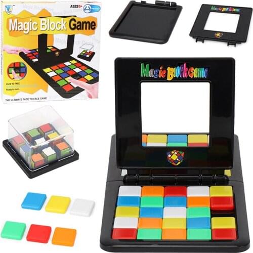 Childrens educational toys Color vs magic block. Move the magic block early education Parent-child interactive board toy
