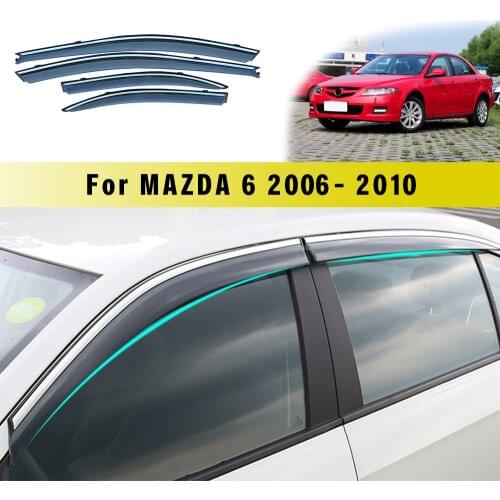 For Mazda 6 2006 2007 2008 2009 2010 4PC Car Styling Smoke Window Sun Rain exterior visor Deflectors Guard Accessories
