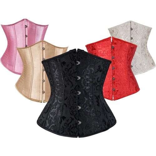 Gothic Corset Top Underbust Waist Trainer Cincher Bustiers Body Shaper Belt Steampunk Sexy Plus Size Corpete Corselet Bodyshaper