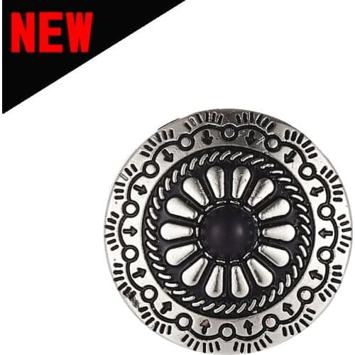 KDG Western Denim Pattern Dot Natural Stone Western Concho Metal Rhinestone Flower Concho Belt Screw Clothing Accessories