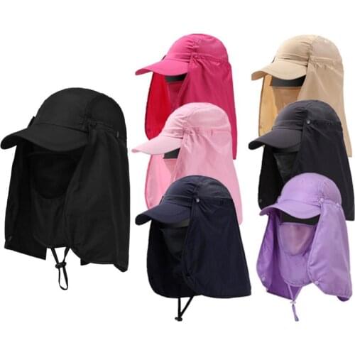 Unisex sun hat waterproof UV-proof breathable hat with face neck flip hunting cap fishing cap quick-drying cap