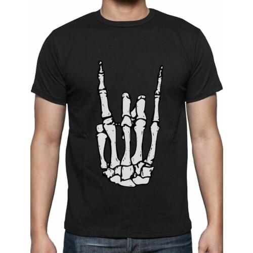 Cool fashion Rock n Roll Skeleton Hand T-Shirt Cotton O-Neck Short Sleeve Mens T Shirt New Size S-3XL