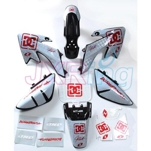 CRF50 XR50 SDG SSR Pro 50cc 110cc 125c PLASTIC KIT FENDER and 3M graphic decal sticker kit For crf50 style Dirt Pit Bike