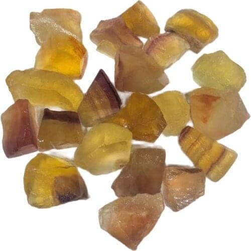 Natural Crystals Healing Stone Yellow Fluorite Raw Stones Rough For Home Decoration