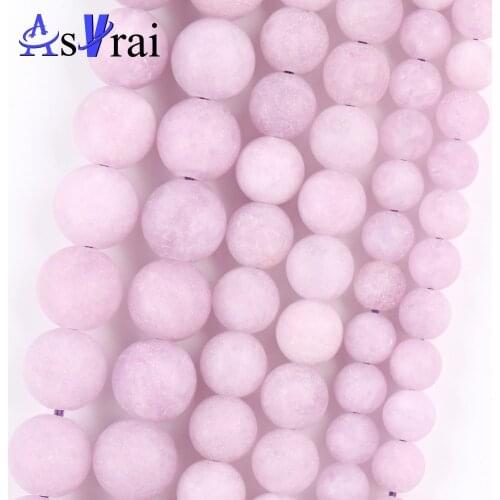 Natural Stone Matte Spodumen Spacer Loose Round Beads For Jewelry Making 6/8/10mm Diy Bracelets Accessories 15"