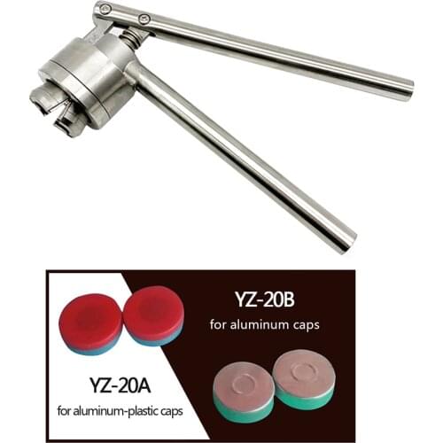 Stainless Steel Manual Vial Crimp Sealer Machine For food Crimping 20mm Crimper Vial Sealer Flip Off Cap YZ-20A / YZ-20B silver