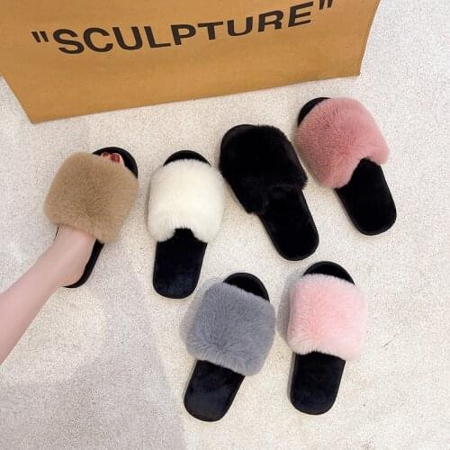 2021 Autumn and Winter New Ladies Wool Slippers Candy Color Indoor and Outdoor Cotton Shoes Thick Warm Non-slip Cotton Slippers