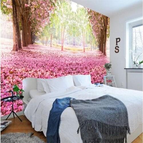 Beibehang Wallpaper quality mural living room European TV background bedroom 3d romantic cherry mural wallpaper