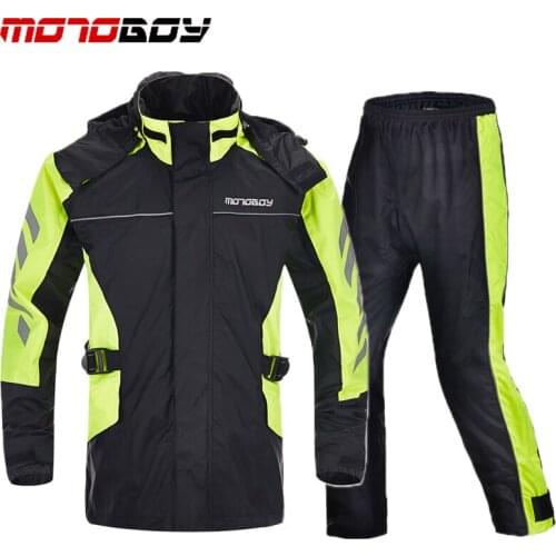 One set MOTOBOY Motorcycle Rain Coats off-road racing Reflective Rain Suits Jackets Pants Hiking Climbing Raincoat Clothing