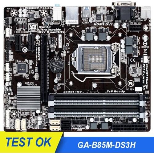 Original motherboard for Gigabyte GA-B85M-DS3H LGA 1150 DDR3 B85M-DS3H 32G HDMI VGA USB3.0 DVI Desktop motherboard