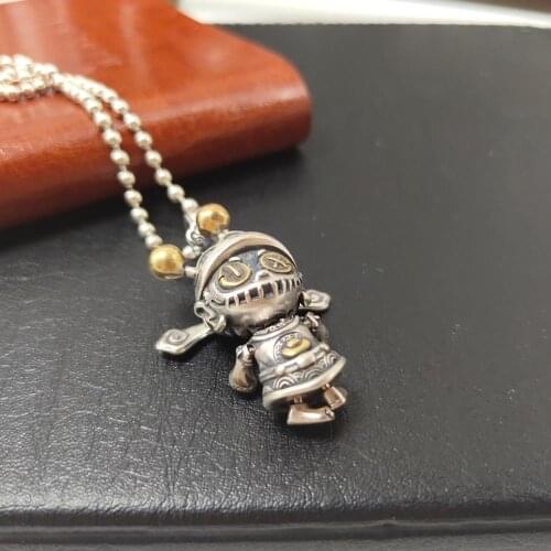 S925 sterling silver craftsmanship original pendant retro trendy jewelry pendant cute