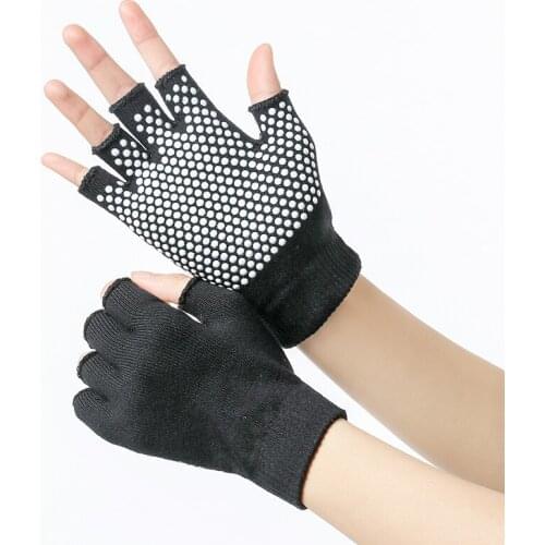 Yoga Gloves Fitness Lady Non-slip Professional Glove Sports Exercise Weight Lifting Training Half Fingers Woman Cotton Mittens