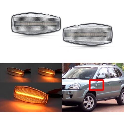 Fits For Hyundai Sonata Pre-facelift Tucson Elantra Tiburon Coupe GK Front Dynamic Amber Led Side Marker Lights Turn Signal Lamp