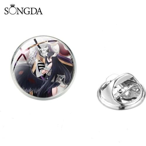 Anime Overlord Brooch Pin Art Picture Glass Convex Badge Cartoon Cosplay Jewelry Collection Friends Gift Backpack Buckle Clothes