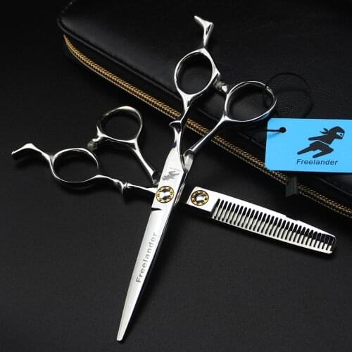 6" JP Stainless bearing screw Scissors Professional Grooming Scissors Straight Scissors Thinning Shears Salon Hair Scissors Set