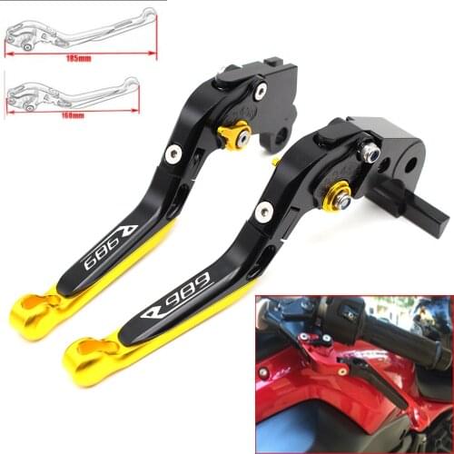 Motorcycle CNC Adjustable Foldable brake Clutch Levers for MV Agusta BRUTALE 989R BRUTALE 989 R 2008-2011 with Logo(989R)