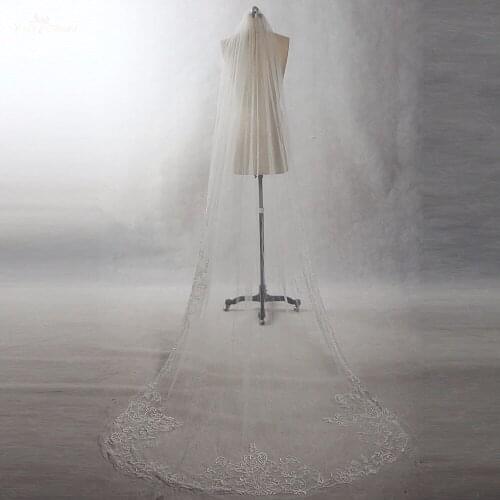 RSV50 Yiaibridal Elegant Hem Embroidery Edge With Comb Soft Tulle One Layer Bridal Veil