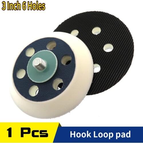3 Inch 6-Hole Sanding Pad Sander Backing Pad for Hook and Loop Sanding Discs Power Tools Accessories