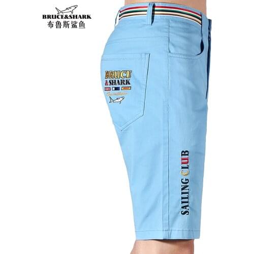 Bruce &Shark New Summer Men Shorts Casual Fashion Stretch 97%Cotton Men Pants Short Super design Top Quality Male trousers big