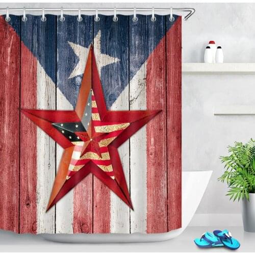 Stars and Stripes American Flag Shower Curtain USA Independence Day Home Bathroom Decor Bath Curtain Waterproof large 180x200cm