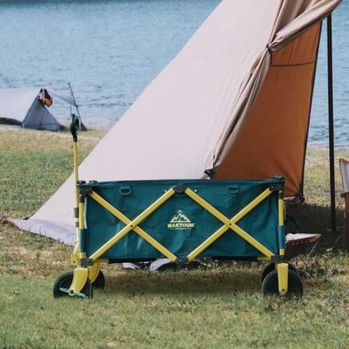 Outdoor Camping Folding Trolley Fishing Gear Wagon Shopping Cart Portable Work Trailer Carriage Equipment