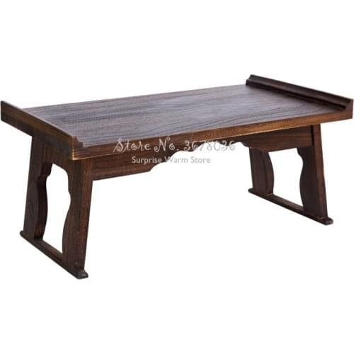 Folable Table Chinese Low Tea Table Small wooden Living Room Side Table For Tea Coffee Antique Gongfu Tea Table 3 Size