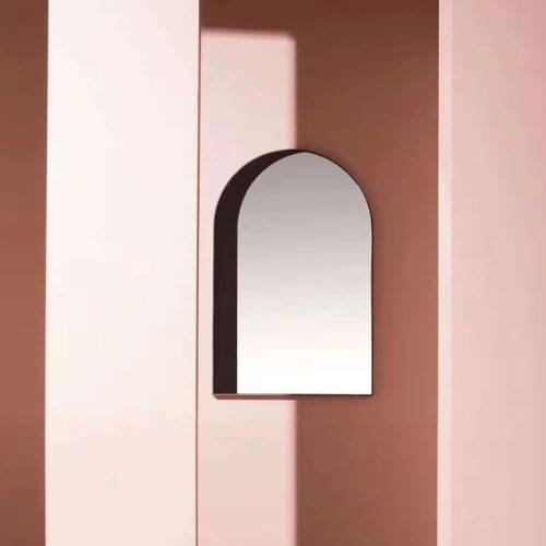 Modern Classic Fashion Loft New Design Nordic Double Color Decoration Wall mounted Nice Arch Door Style Popular Mirror 1PC
