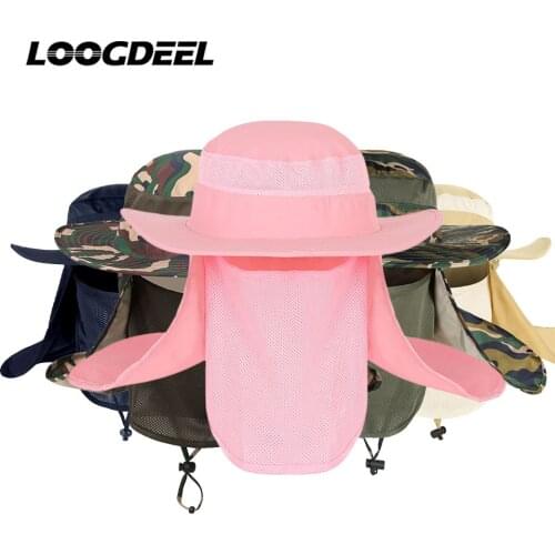 LOOGDEEL Sunscreen Camping Hiking Fishing Caps Breathable Anti-UV Comfortable Hats Outdoor Hunting Full Head Waterproof Headwear