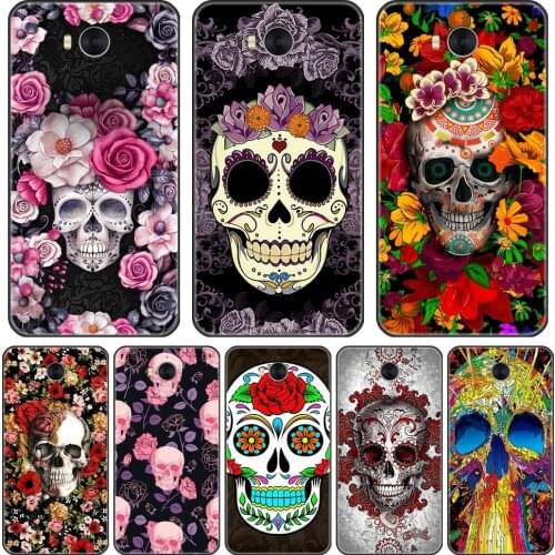 Skull Rose Back Cover For Huawei Y3 Y5 Y6 Y7 2017 II Pro Soft Phone Case Silicone For Huawei Y5 Y6 Y7 Prime 2018 Y9 2019 Edge