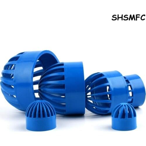 1-3pcs 20-110mm Blue PVC Breathable Cap Aquarium Tank Permeable Screen Filter Isolation Screen PVC Drain Pipe Pervious Cap