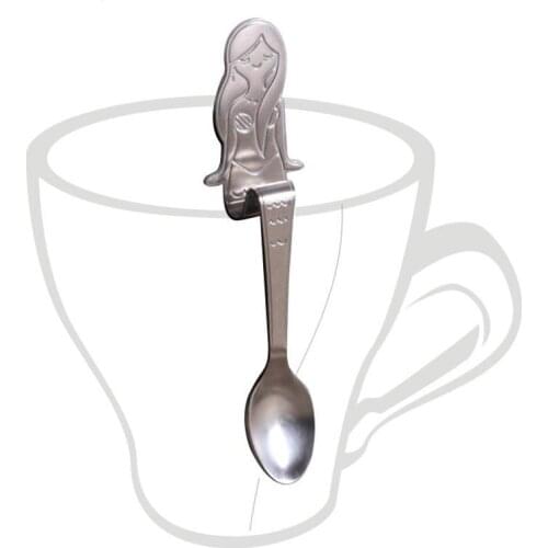 1PCS Newest Arrivals faroot 304 Stainless Steel Spoon Mermaid Coffee Spoon Ice Cream Teaspoon Tableware spoon