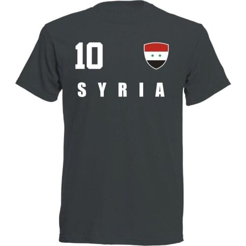 2019 Hot sale Summer Style Syria 2019 T-Shirt Black Jersey Footballer No. ALL 10 Funny Tee shirt