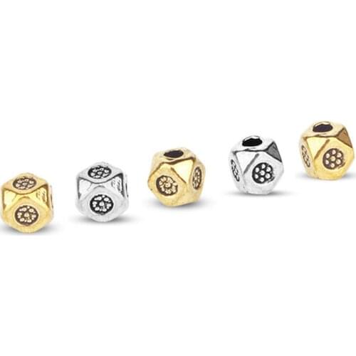 40pcs/lot Tibetan Silver Faceted Beads Spacer 4x3mm Handmade Bracelet Charm Beads DIY Jewelry Making Septa Necklace Findings