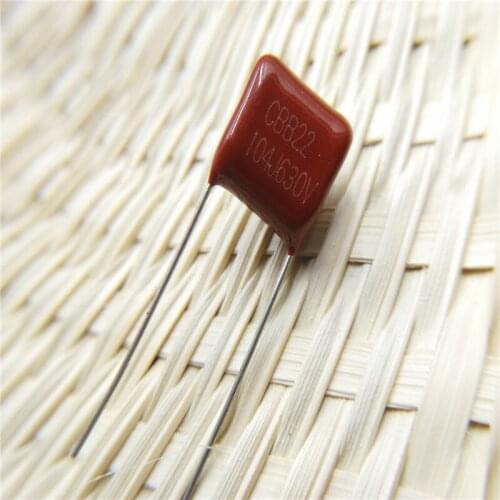50pcs CBB 104 630V 104J 630V 0.1uF 100nF P10 CBB22 Metallized Polypropylene Film Capacitor