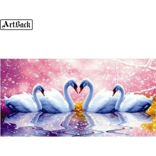Animal 5d diy diamond painting swan cross stitch full diamond diamond mosaic 3d diamond embroidery living room decoration