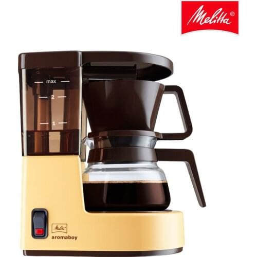 Cafetera goteo Melitta Aromaboy 1015-02, cafetera eléctrica, pequeña 2 tazas, jarra cafetera vidrio, filtro café, vintage, beige
